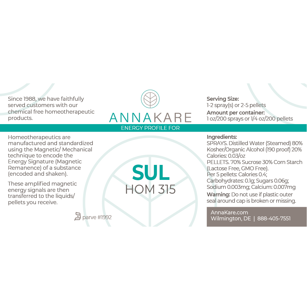 Sul - HOM 315 - HomeopathyStore.com