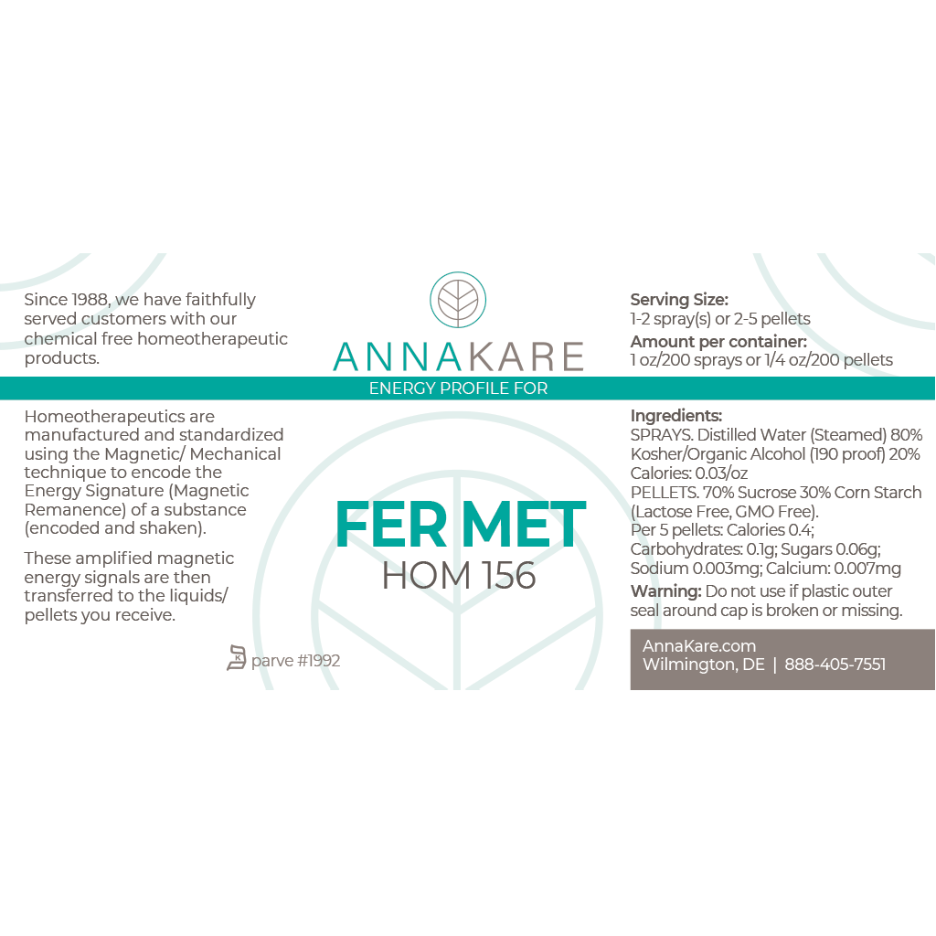 Fer Met - HOM 156 - HomeopathyStore.com