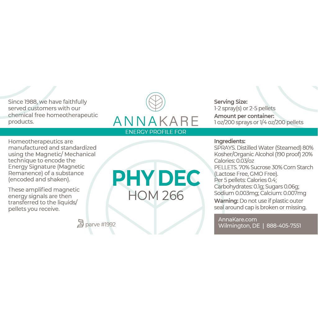 Phy Dec - HOM 266 - HomeopathyStore.com