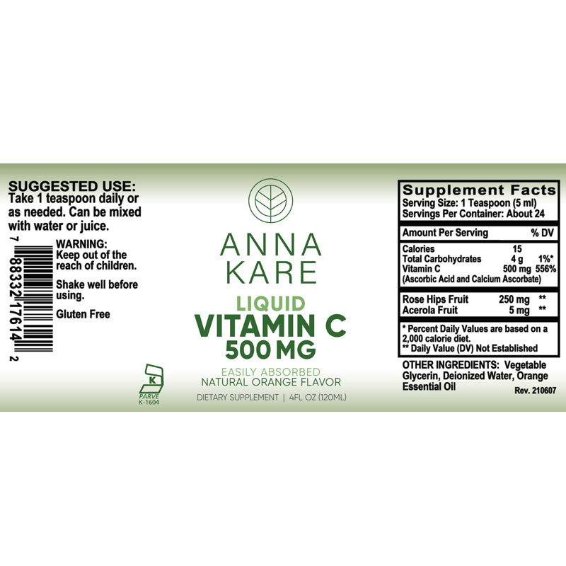 Liquid Vitamin C 500 MG - HomeopathyStore.com