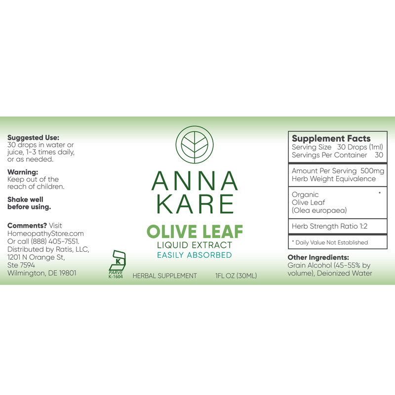 Olive Leaf Liquid Extract - HomeopathyStore.com